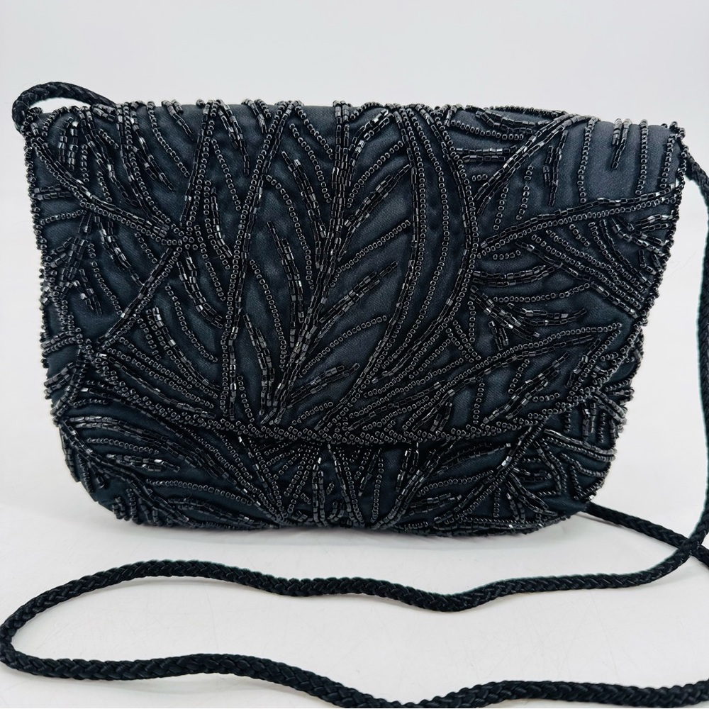 Vintage 90’s Carla Marchi Classic Beaded Satin Embellished Evening Shoulder Bag
